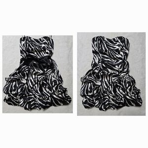 Maddy Paige Dress Size 7/8 Medium M Prom Pageant Cocktail Party Wedding Zebra